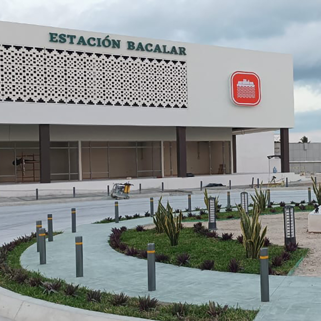 The new train station stop for the town of Bacalar, situated about 40 kilometers from the state capital of Chetumal.