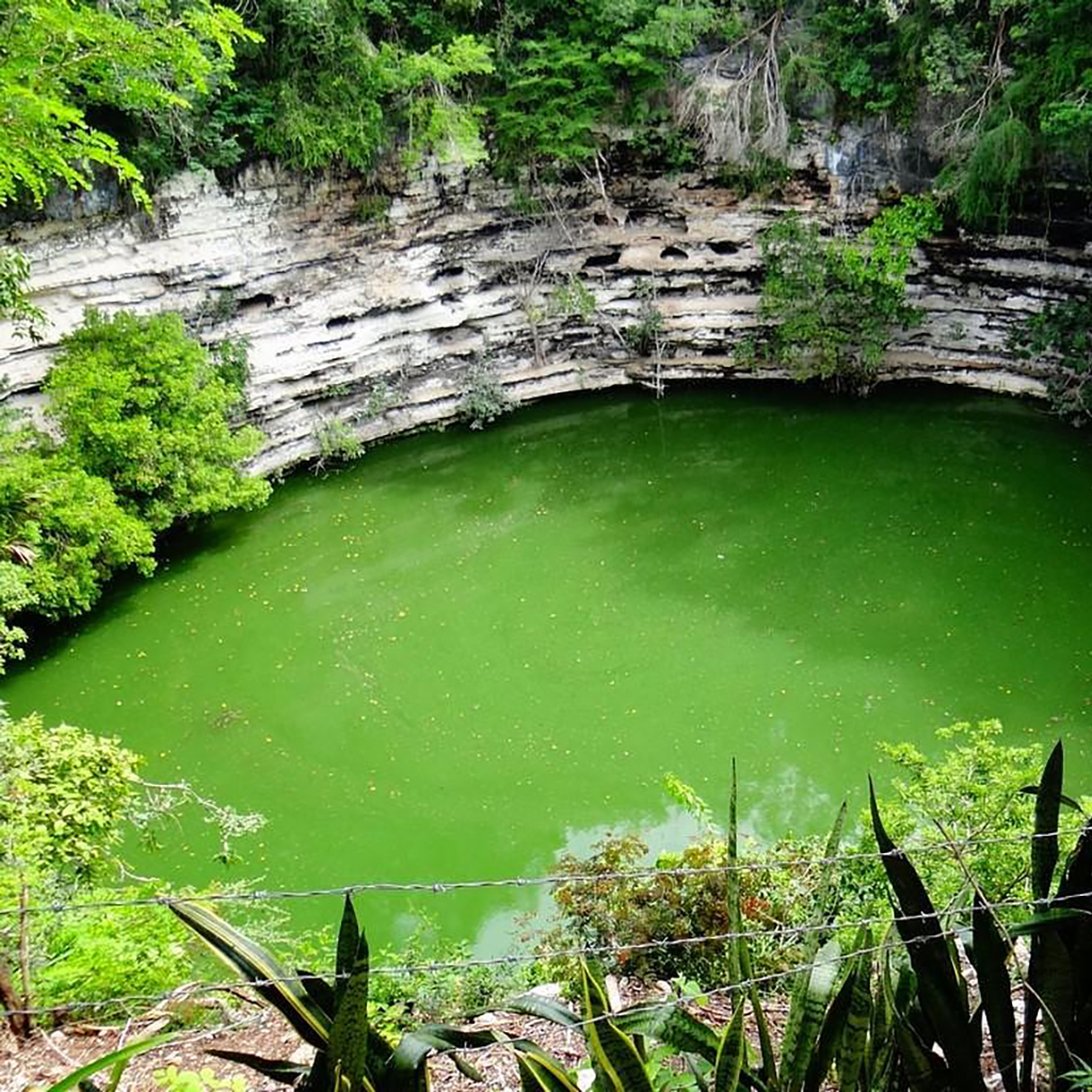 The famous Cenote Sagrado, "Sacred Cenote", near Chichen Itza